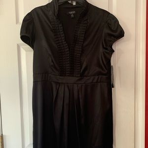 Signature London Style Black Satiny Ruffled Dress
